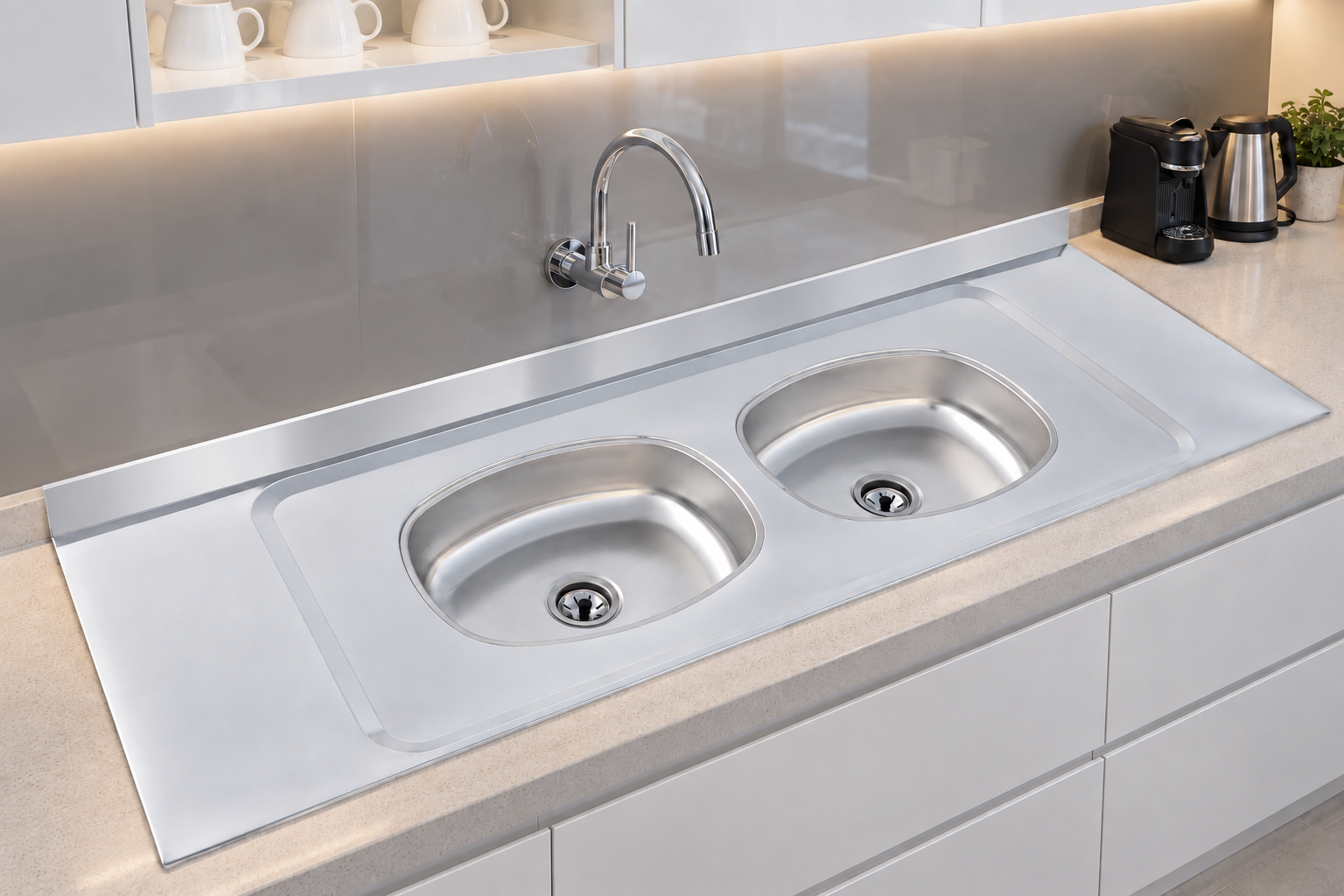 Ambiente planejado com produtos em aço inox Amandy